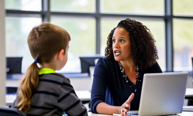 School counselor having a constructive conversation with a student